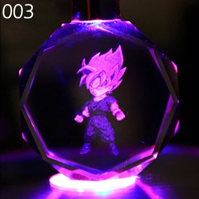 8 видов стилей Dargon Ball Z кристалл брелок светодиодный мини Новинка красочные огни подарок для детей Gohan, Goku, Goten, Buu, trunks - Цвет: 003