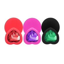 Medium Large Small New Heart Silicone Anal Plug Beads Butt Jewelry Insert Gay Anus Sex Toys For Men Women Adult Product