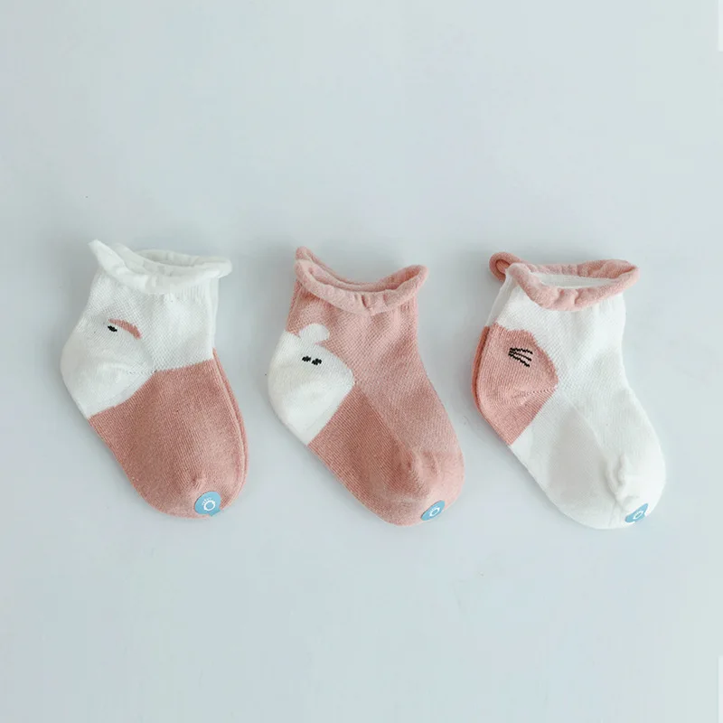 3 Pairs/Lot Kids Socks Baby High Quality Cotton Cute Cartoon Animal Mesh Cuffed Children Socks Summer Autumn Sock Panel - Цвет: 8