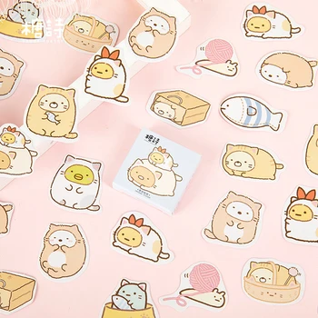 

45pcs/pack Kawaii Cat DIY Decorative Stickers Bottle Sealing Decor Stick Label