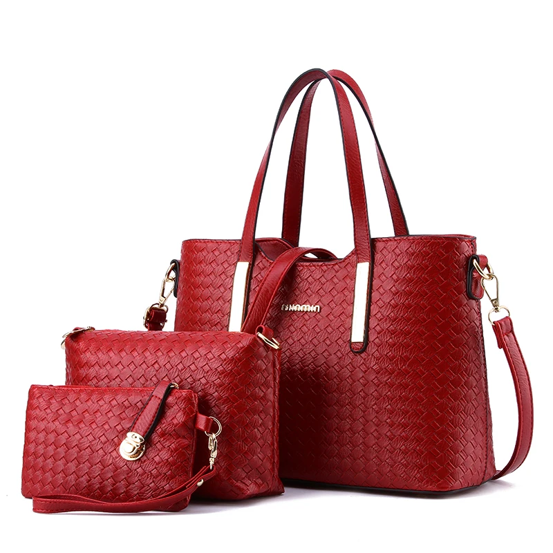 

Women Weaving Handbags 3 Set Of The Composite Bag Female Sweet Lady Fashion Handbag Messenger Shoulder Crossbody Drop DCR02