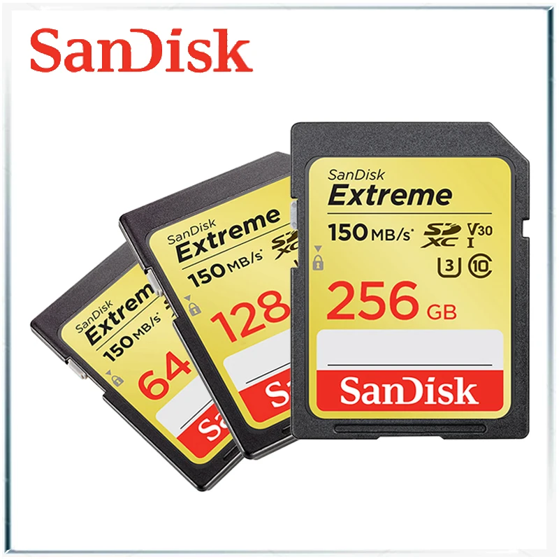 

sandisk extreme sdhc sdxc uhs-i sd card 64gb camera business card 128gb memory card 256gb flash card cartao de memoria sd cards