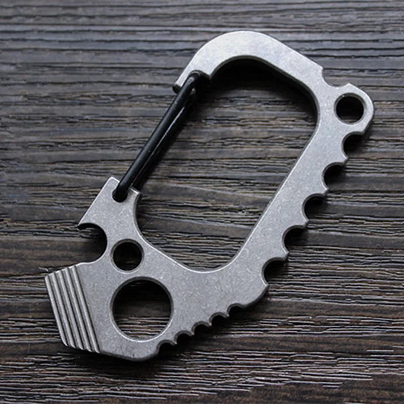 

Titanium alloy EDC defense keychain fast buckle crowbar opener tool Carabiners Buckles