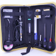 60 Вт, 220 В, набор паяльников с регулируемой температурой, 5 шт., наконечники, присоска, подставка для паяльника, пинцет, проволочный пакет, сварочный ремонтный набор инструментов