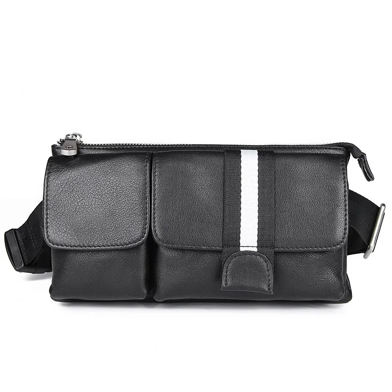 

Genuine Leather Waist Bag Funny Pack Belt Bag Men Waist Pack For Phone Pouch 3018A