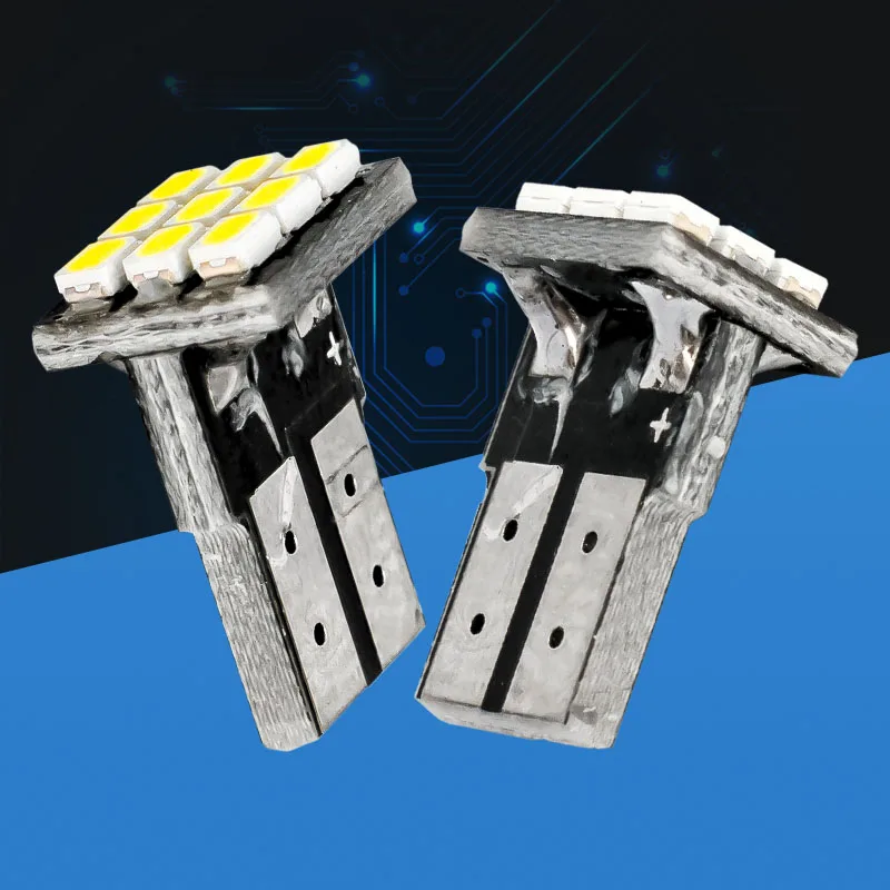 100 шт. T10 9 SMD 3020 авто интерьера настольная лампа W5W 9SMD 9 ВОДИТЬ Автомобиль Клин Dashboard Индикатор прибора лампа 12 В 100X