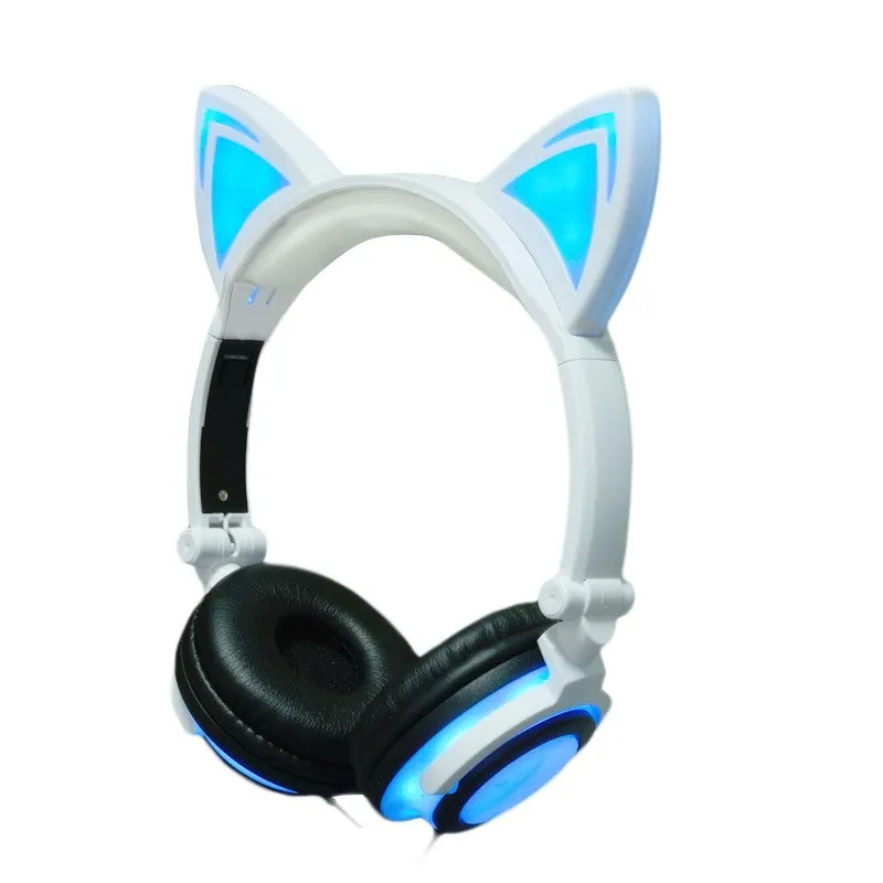 Gaming Headphone Computer Stereo Deep Bass Game Earphone Foldable Baby Kids Headset with Mic LED Flashing Light for PC Gamer