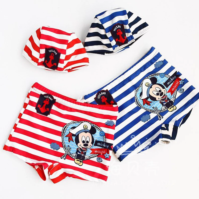 

Boy's trunks Boys Cartoon Striped Design Summer Swimming Hats&Trunks For 3-8Years Children Boys Swimwear Kids Swimsuit CS48-CGR1