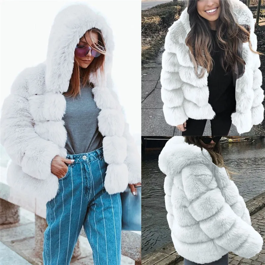 Женская зимняя куртка из искусственной норки с капюшоном, новая куртка из искусственного меха, теплая толстая верхняя одежда, куртка размера плюс, плюшевое Женское пальто#1219 A#733