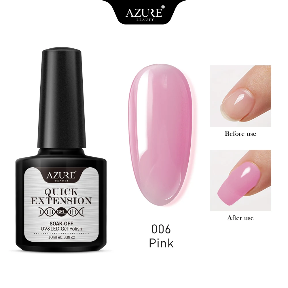 

Azure Beauty Pink Color Extend UV Nail Gel Lacquer Soak Off Transparent Extension Led Nail Gel Varnish Long Lasting Builder Gel