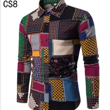 Мужской национальный ветер восстановление древних способов культивирования one's morality Лен с принтом Пляжная Цветочная рубашка с длинными рукавами