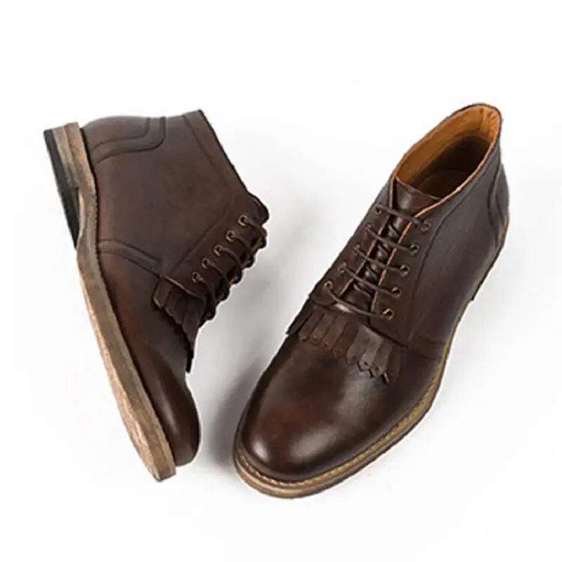 Erkek Zapatos Marca Marrón A Trabajo Bot Oscuro Transpirable Cuero Lace Botines Hecho Gris De Vintage Mens Northmarch Mano Up Nuevo Plataforma Genuino UgdTwTx