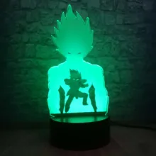 Dragon Ball Goku Супер Saiyan фигурка 3D лампа светодиодный ночник 7 цветов сенсорный стол декоративное освещение для дома подарок на день рождения мальчика