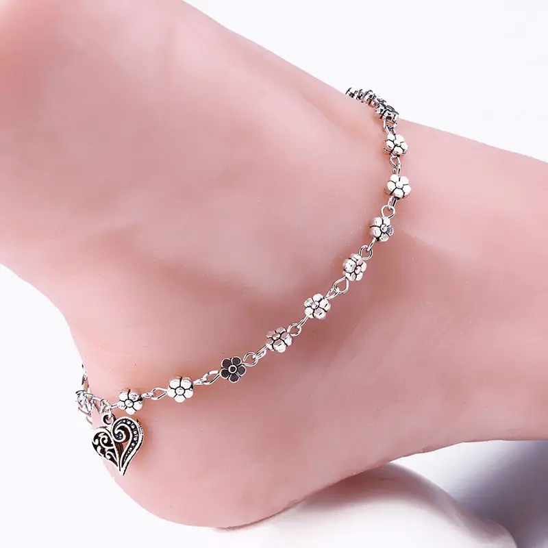 Heart Female Anklets Barefoot Crochet Sandals Foot Jewelry Leg New Anklets On Foot Ankle Bracelets For Women Leg Chain Heart Female Anklets Barefoot Crochet Sandals Foot Jewelry Leg New Anklets On Foot Ankle Bracelets For Women Leg Chain