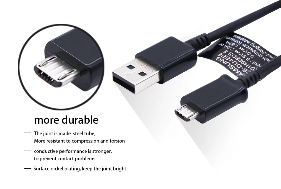 Кабель для быстрой зарядки samsung, 1,5 м, 2 А, Micro USB кабель, соединитель для конвертера, для смартфона, для зарядки автомобиля, Galaxy S6, S7 edge, note 4, 5