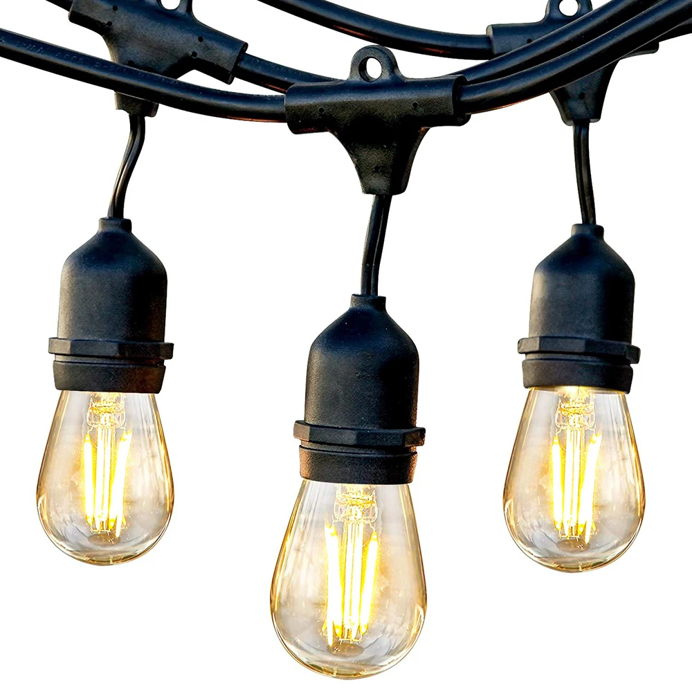 5M 10M Waterproof Outdoor LED String Lights Commercial Grade E27 Bulbs Street Garden Patio Backyard Holiday party String Lights