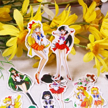 

14pc/pack Cartoon Sailor Moon Lovely Anime Girl Cute Girls Decoration Stationery Sticker Diy Ablum Diary Scrapbooking Stationery