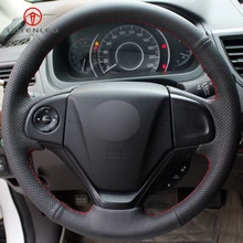 LQTENLEO черная искусственная кожа ручной работы прошитый чехол рулевого колеса автомобиля для Honda CRV CR-V 2012