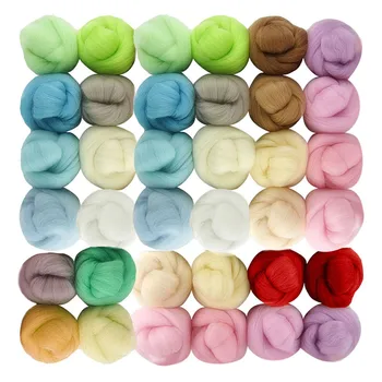

60Colors 5g/per color Colorful Roving Wool Felt Fibre Material DIY Wool Felting Weaving Needlework Spinning Craft Tools Toy