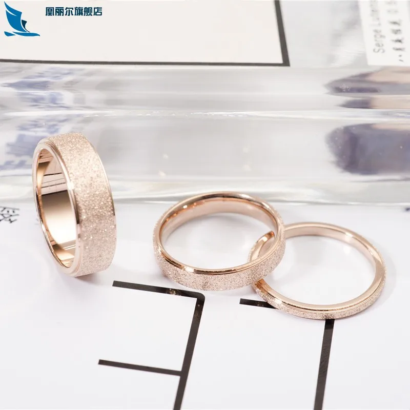 Высокое качество, розовое золото, матовое кольцо на палец для женщин и мужчин, свадебные ювелирные изделия из нержавеющей стали 316L, никогда не выцветает, Размер 4-10(GR202