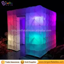 8ft/2.4 м две двери надувные Photobooth палатки со светодиодной подсветкой/cube надувные Photo Booth с несколькими цвет Игрушки палатка