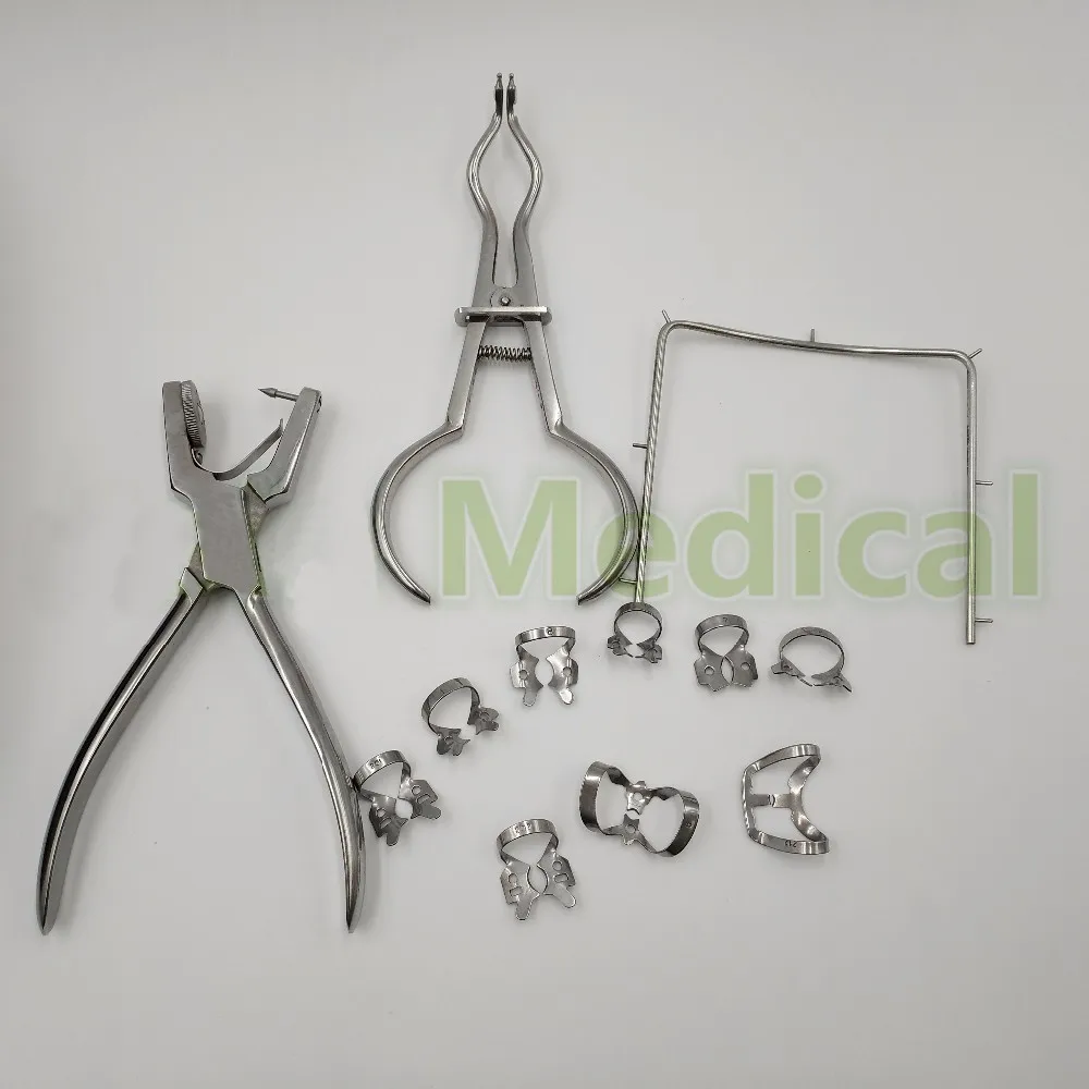 1Set New Dental Stainless Steel Rubber Dam Kit Dental Surgical