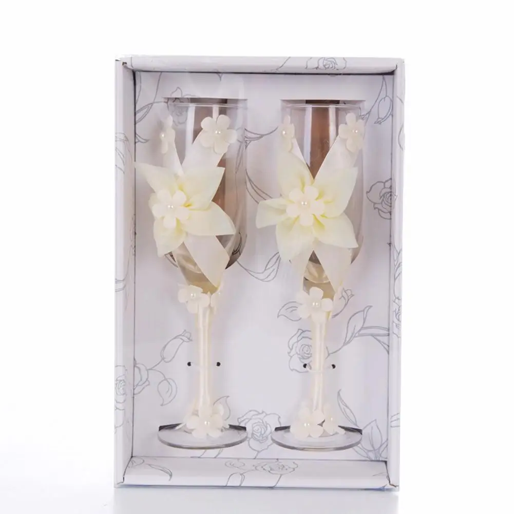 Цветок бокал шампанского бежевый Свадебная вечеринка хрустальный свадебный бокал шампанского es бокал Красного вина бокал чашка свадебное украшение