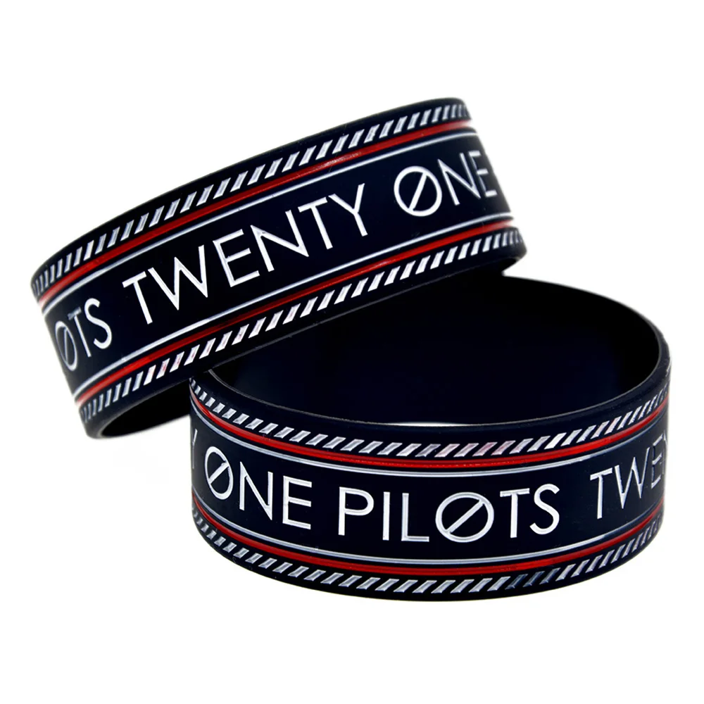 1 шт. 1 дюйм шириной Twenty One Pilots силиконовый браслет для музыкального кансерта