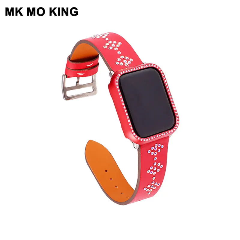 Ремешок для часов apple watch кожаный ремешок 38 мм 40 42 44 аксессуары мужских и женских