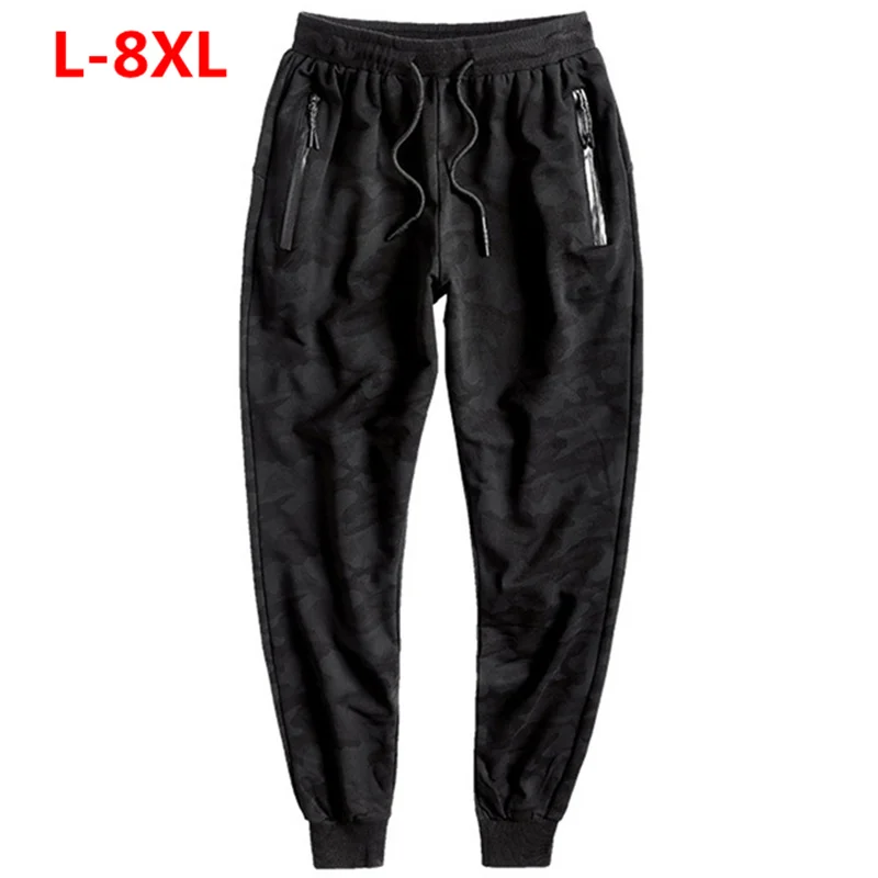 Брюки для бега большие размеры L 8XL модные мешковатые тянущиеся камуфляжные