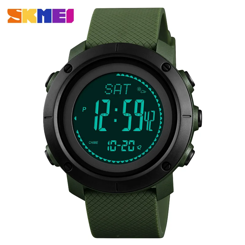 SKMEI Altimeter Temperature Pressure Measurement Digital Sports Watches Men Climbing Hiking Wristwatch Mens Clock Montre Homme 