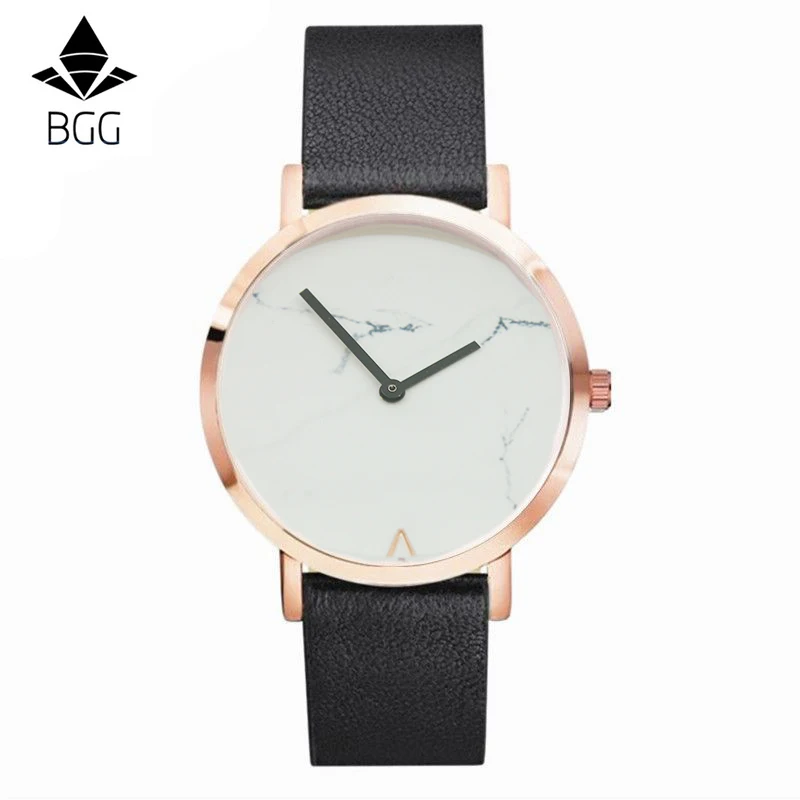 Fashion Luxury Brand Minimalist Style Marble Watch Stainless Steel leather Strap Simple Women Dress Watches Woman Quartz Clock