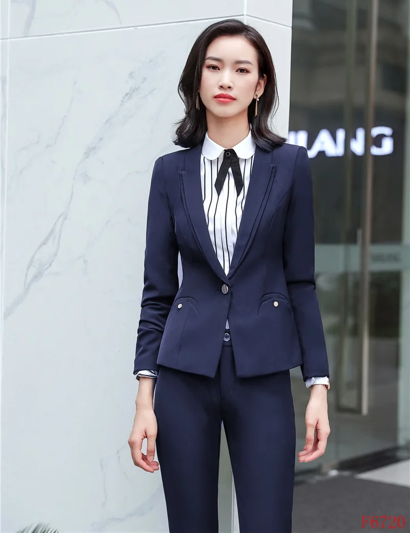 AidenRoyLadies Navy blue Blazer Women Business Suit Formal