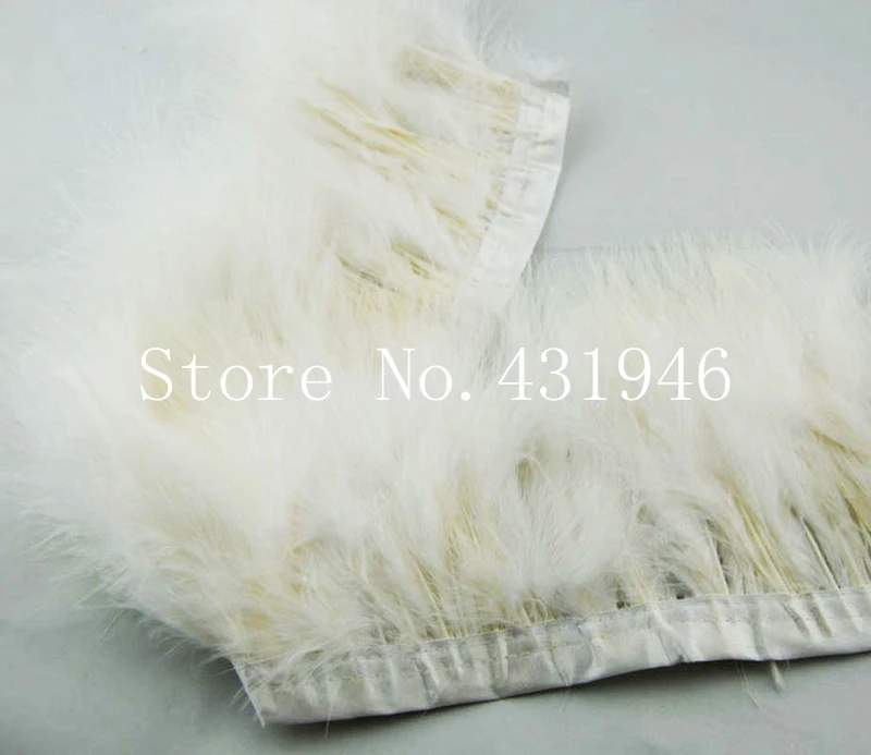 

Leading supplier!! 10 meter Ivory color Marabou Turkey Fluff Feather Fringe Trim 15-20cm/6-8 inch width