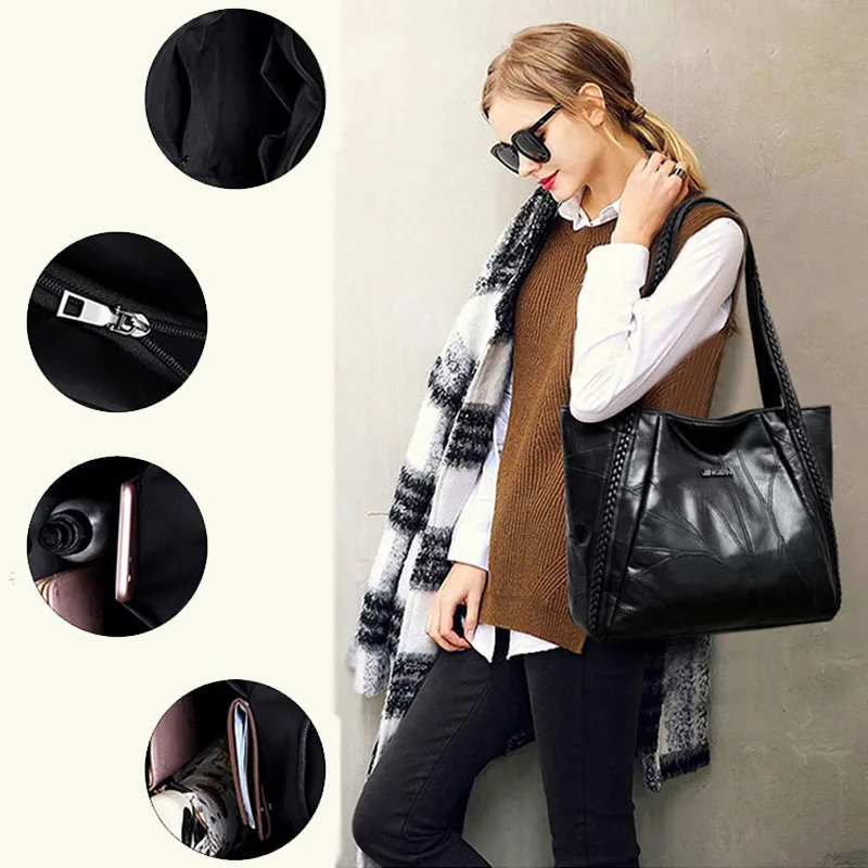  Leather Women Shoulder Bags Large Capacity Bag Hobo Women Handbag Fashion Designer Crossbody Vintag - 32957355307
