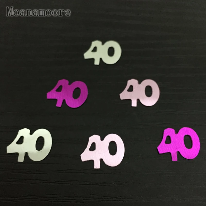 Красочные возраст 40th Для мужчин Для женщин леди счастливый День рождения стол Разбрасывать Конфетти украшения номер Digitals 40 украшения ко дню рождения - Цвет: Mix Pink