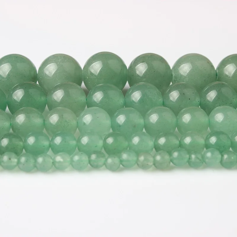 

LanLi Fashion natural Jewelry light green Aventurine Loose Beads 4 6 8 10 12mm DIY bracelet necklace Accessories