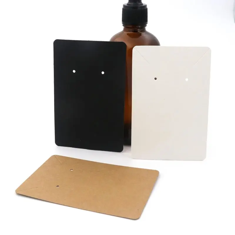 

6*9CM 50PCS Rectangle Blank Jewelry Cards Earrings Kraft Paper Cards Necklace Label Tags For Jewelry Handmade DIY Accessories