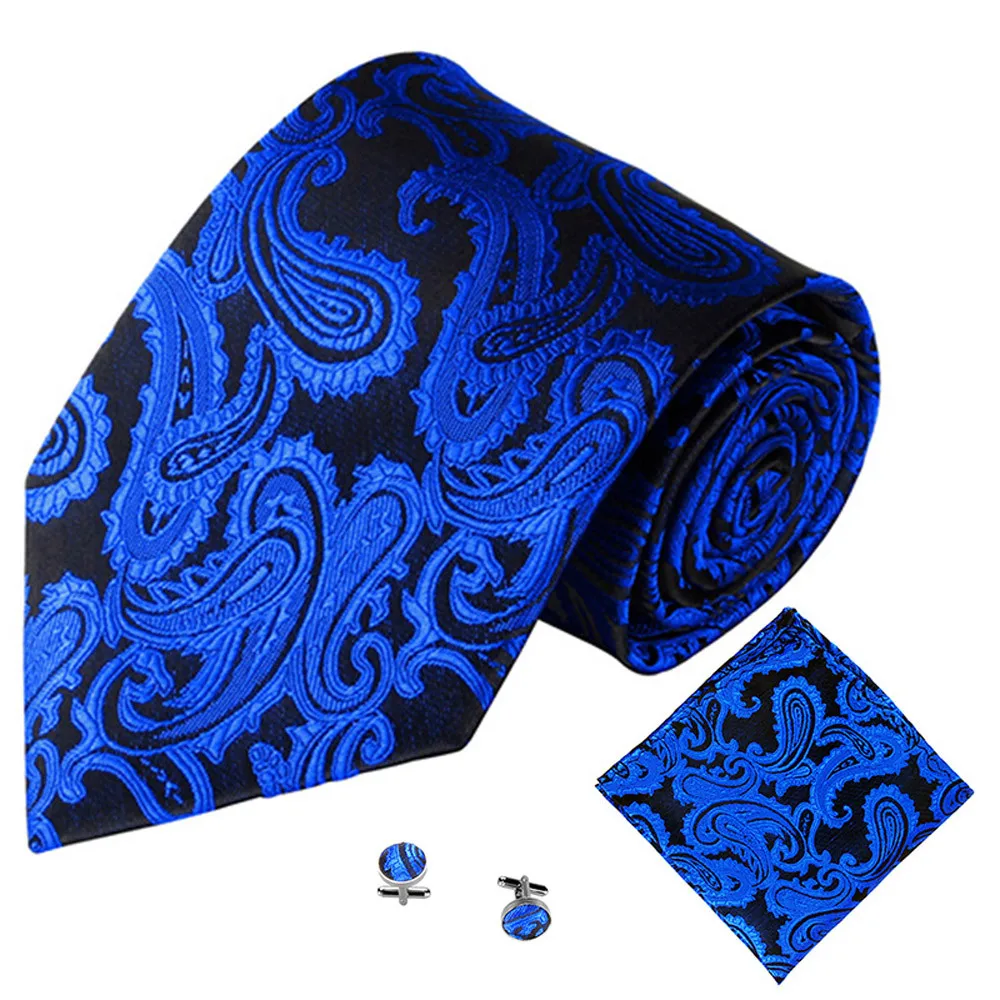 Мужские модные повседневные 3 шт классический жаккардовый мужской галстук для вечеринок квадратный носовой платок манжета галстук-бабочка homme 50