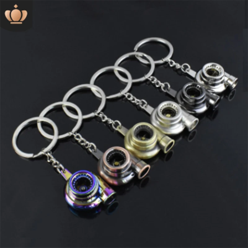 

LISTE&LUKE New Fashion Wheel Keychain Car Wheel Nos Turbo Keychain Metal with Brake Turbocharger Keyring Auto Accessories