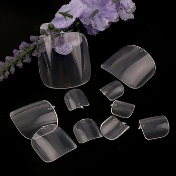 

600 Pcs/Lot Transparent Full Cover False Nails False Toe Nail Decoration Nails Art DIY Tips Decor Pedicure Nail Stickers