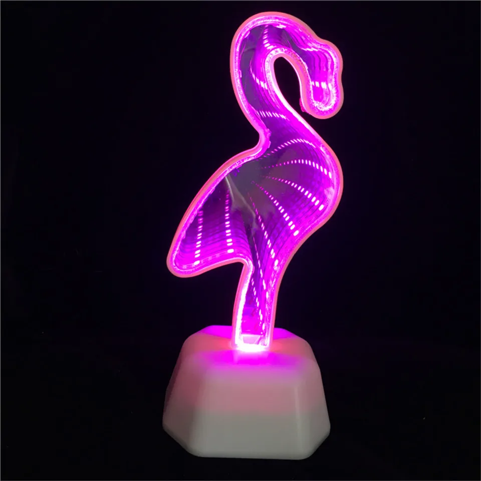  Dropship 3D Unicorn Tunnel Lamp Infinity Mirror Abyss Effect LED Nightlight Novelty Battery Operate - 32898106966