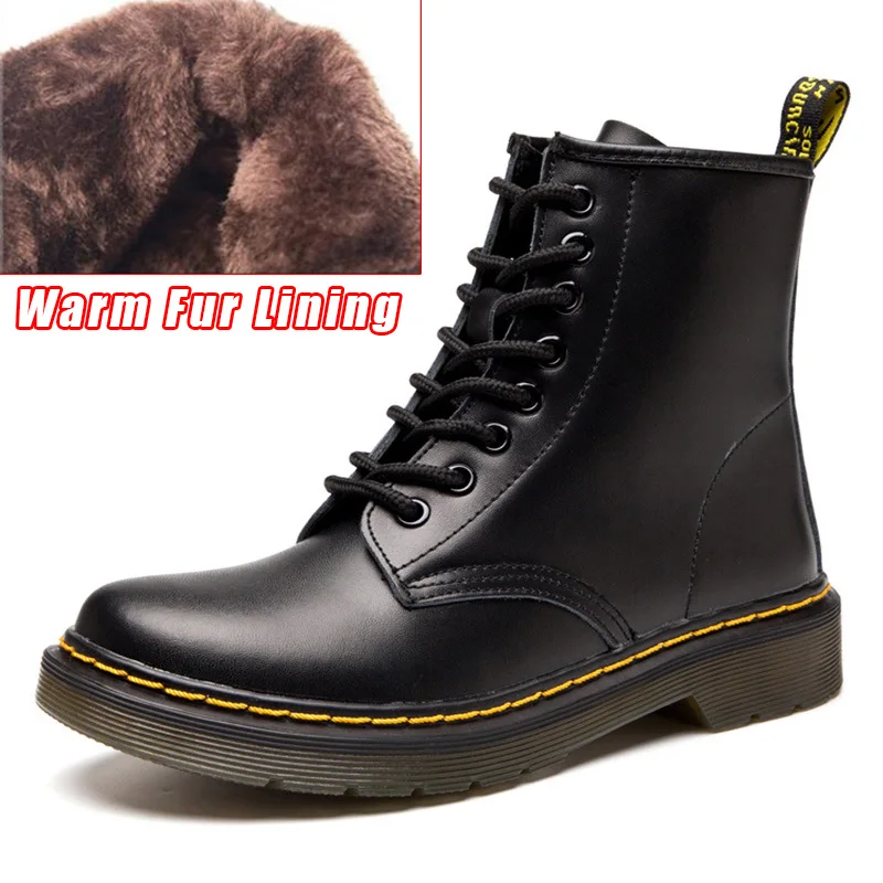 

QUANZIXUAN Genuine Leather Women Boots Ankle Boots Winter Work Safeti Boots Solid Ankle Boots Female Punk Women Shoe Size 46