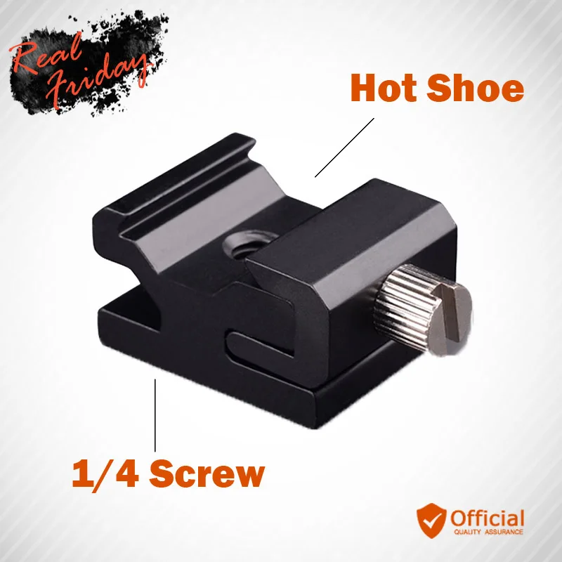 

Metal Camera Flash Hot Shoe Mount Adapter 1/4" Thread Screw Hole Adapter Trigger for Tripod Godox Yongnuo Nikon Canon Sony Flash
