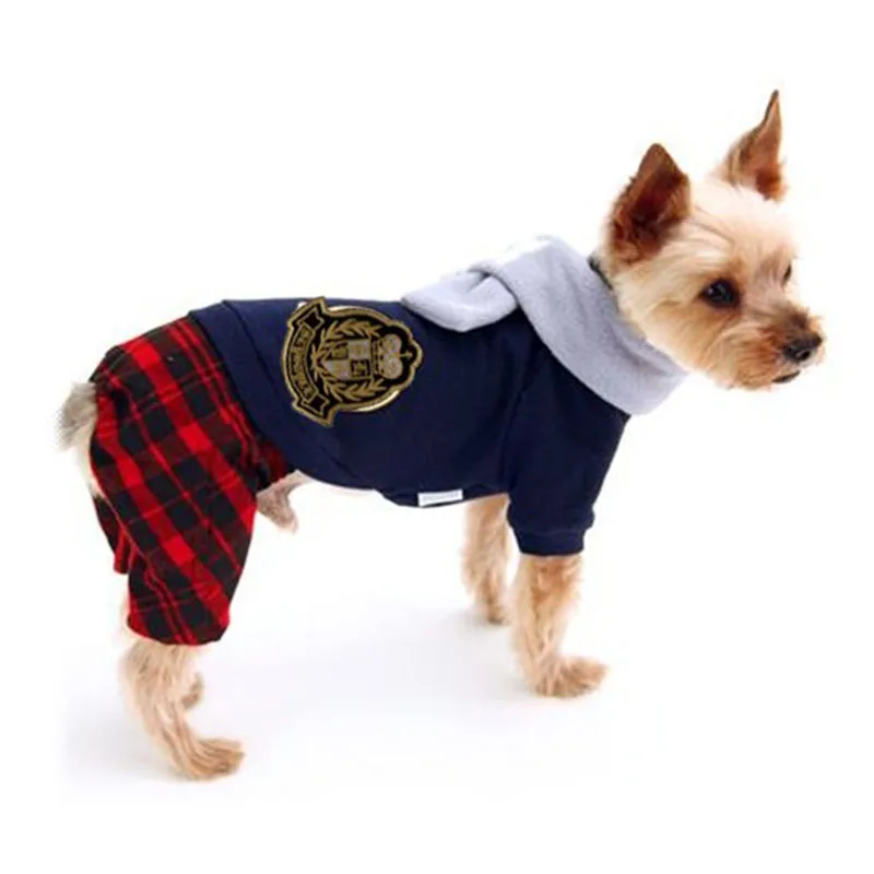 Винтажная клетчатая домашний питомец собака любимец одежда с шарф для собак для прополка вечерние Одежда для собак костюм куртка для питомца платье юбка для щенка