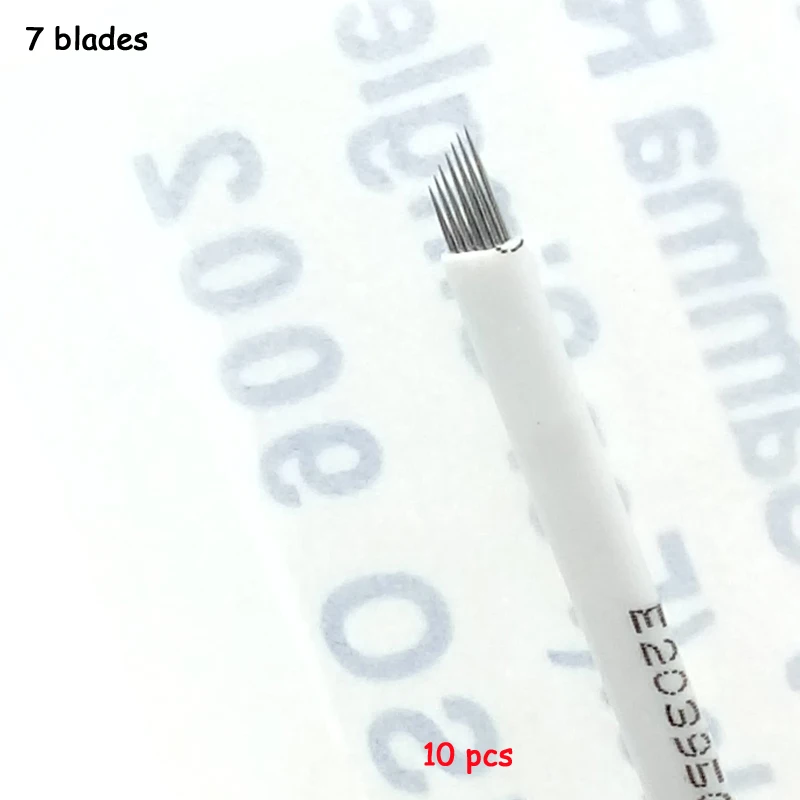 

2018time-limited Fashion 10pcs Flexi 7pin Eyebrow Tattoo Needles Curved Blade Tattoos Supply Microblade For Microblading Pen 3d
