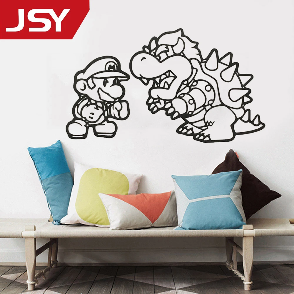 

Jiangs Yu 1 PC Wall Stickers For Kids Rooms Stickers Game Super Mario Vinyl Decal Art Decor Removable Wall Sticker