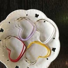 MENGJIQIAO новые корейские милые металлические красочные серьги-кольца в форме сердца для женщин милые вечерние Oorbellen ювелирные изделия