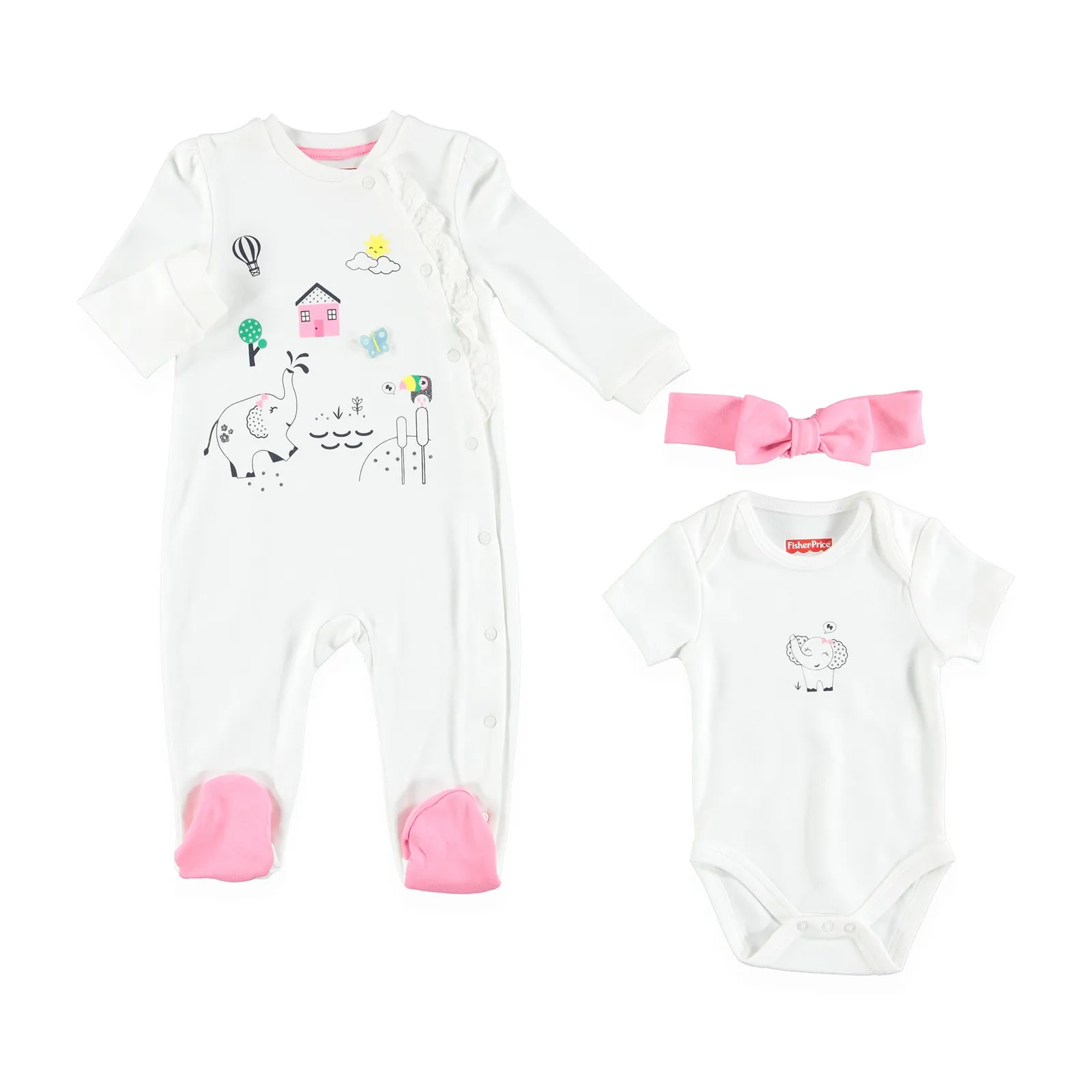 

ebebek Fisher Price Baby Girl Summer Time Elephant 3 Pack Set