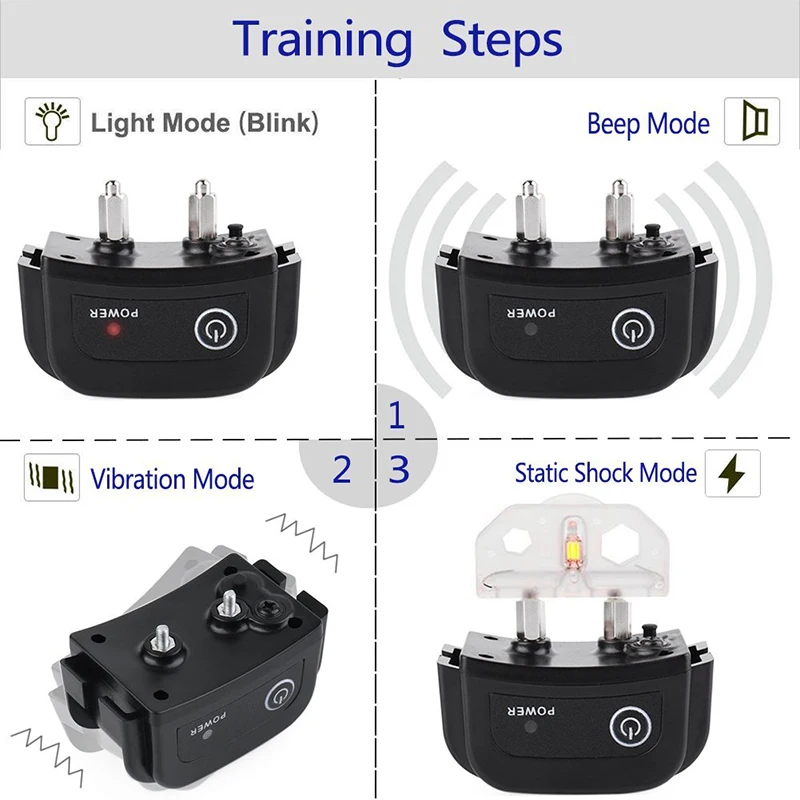 Дистанционное управление ошейник для собак для всех собак звуковой сигнал/вибрация/Электрический Шок USB анти коры воротник водонепроницаемый коры устраняет